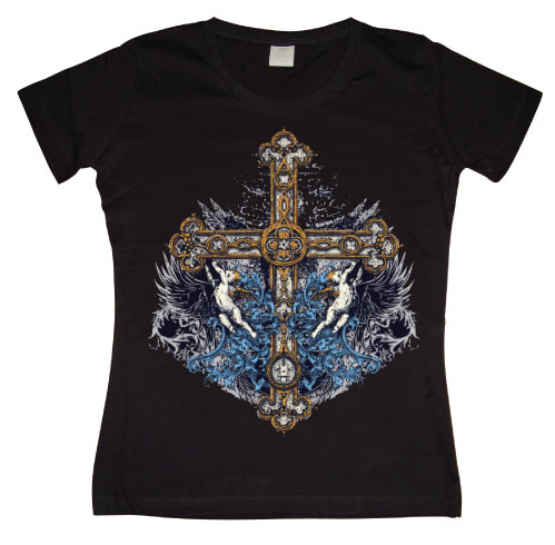 Cross With Cherubs Girly T-shirt