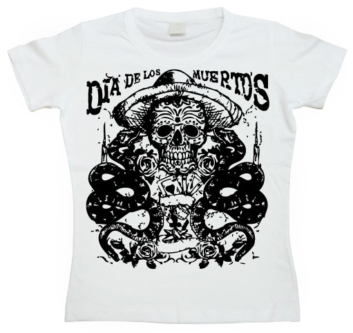 Dia De los Muertos Skull Girly T-shirt