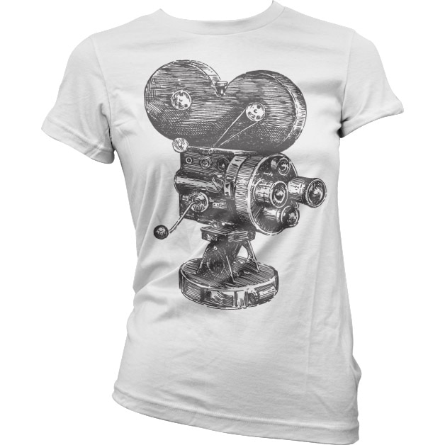 Movie Camera Sketch Girly T-Shirt