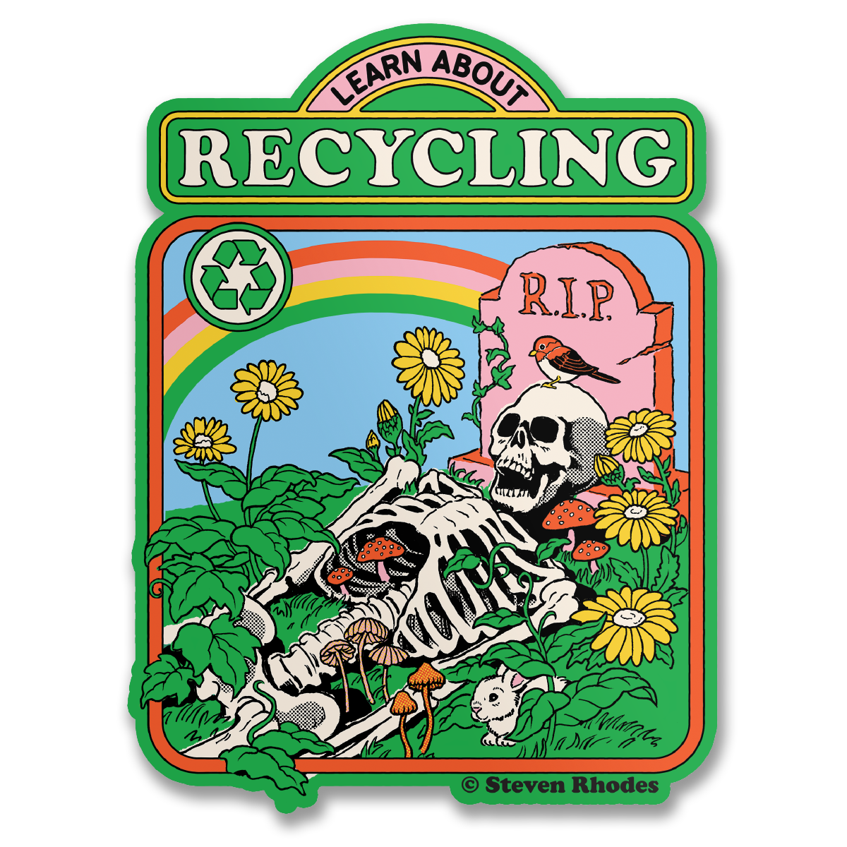 Steven Rhodes - Learn About Recycling Sticker