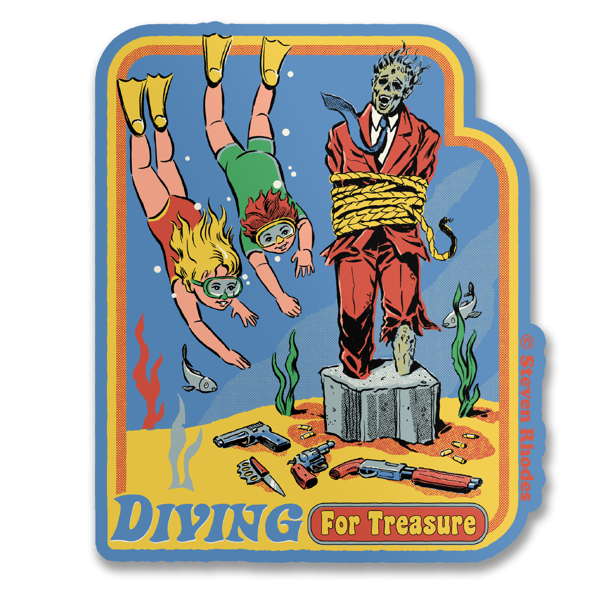 Steven Rhodes - Diving For Treasure Sticker