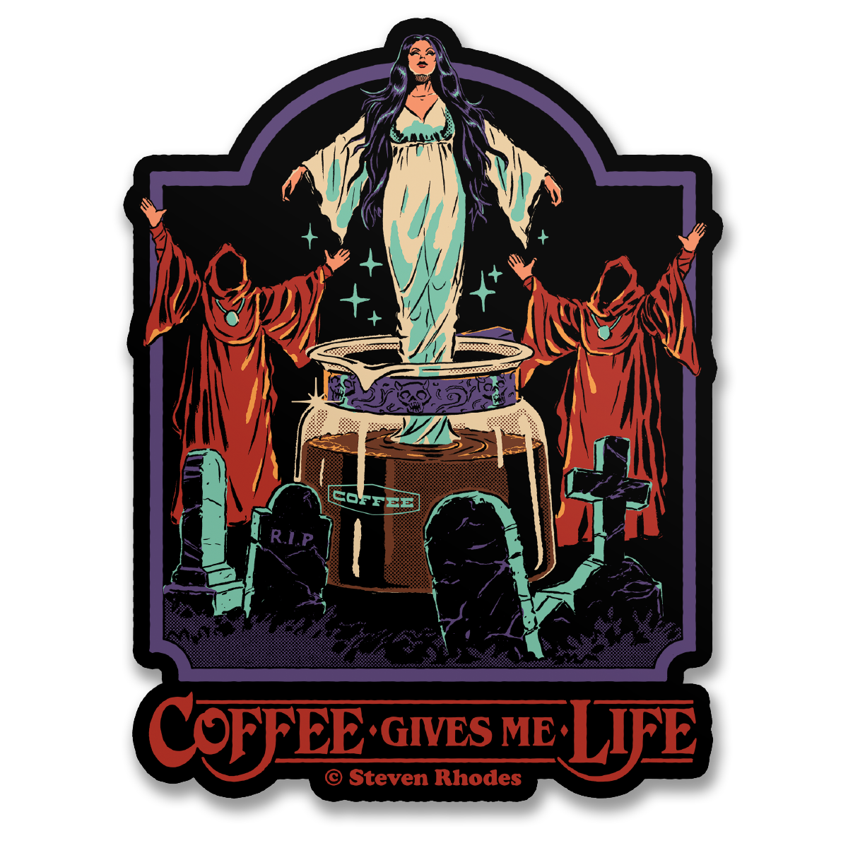 Steven Rhodes - Coffee Gives Me Life Sticker