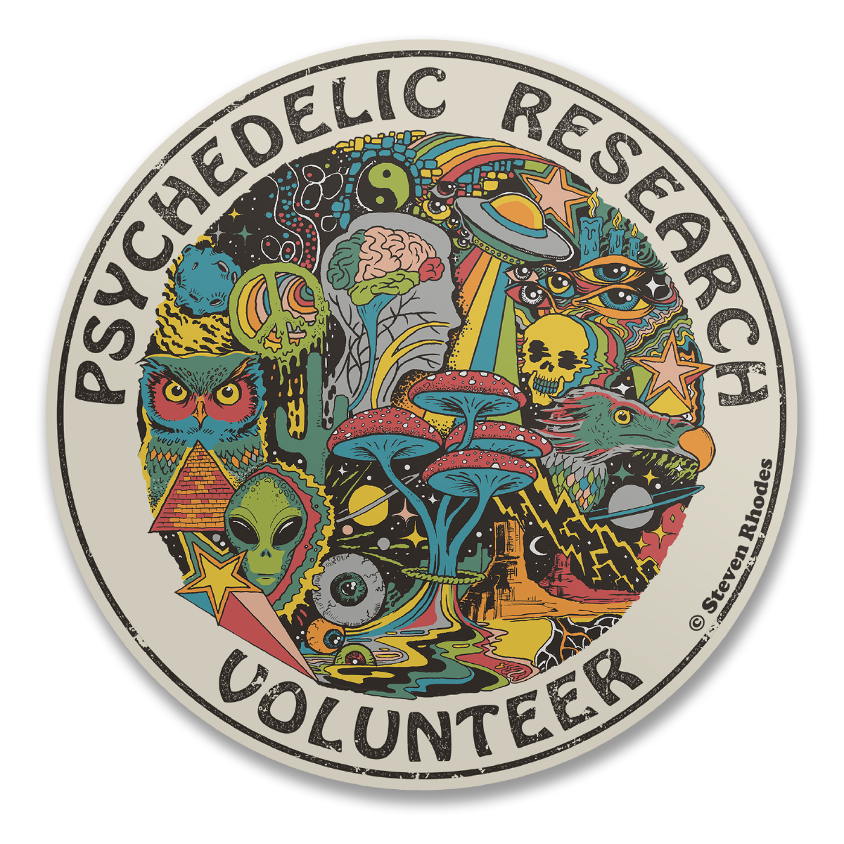 Steven Rhodes - Psychedelic Research Volunteer Sticker