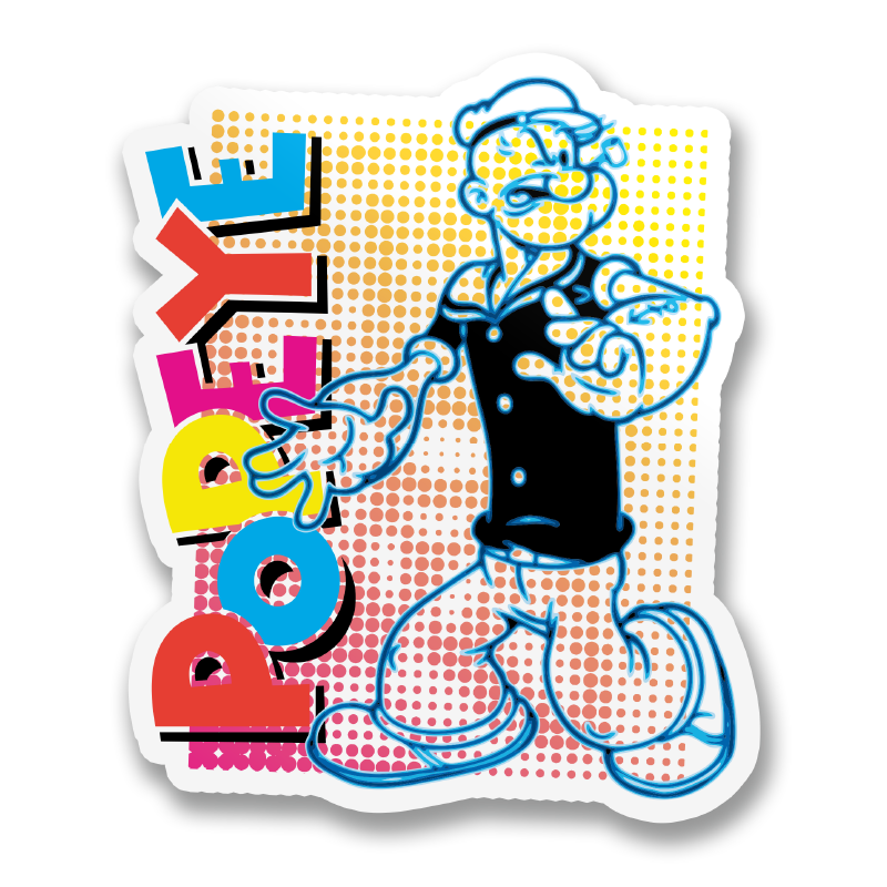 Popeye Halftone Dots Sticker
