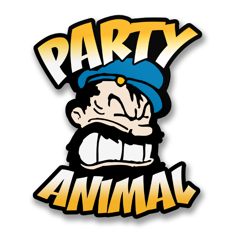 Brutus The Party Animal Sticker