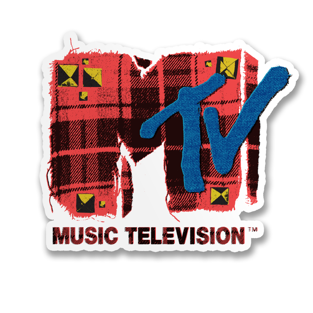 MTV Plaid Logo Sticker