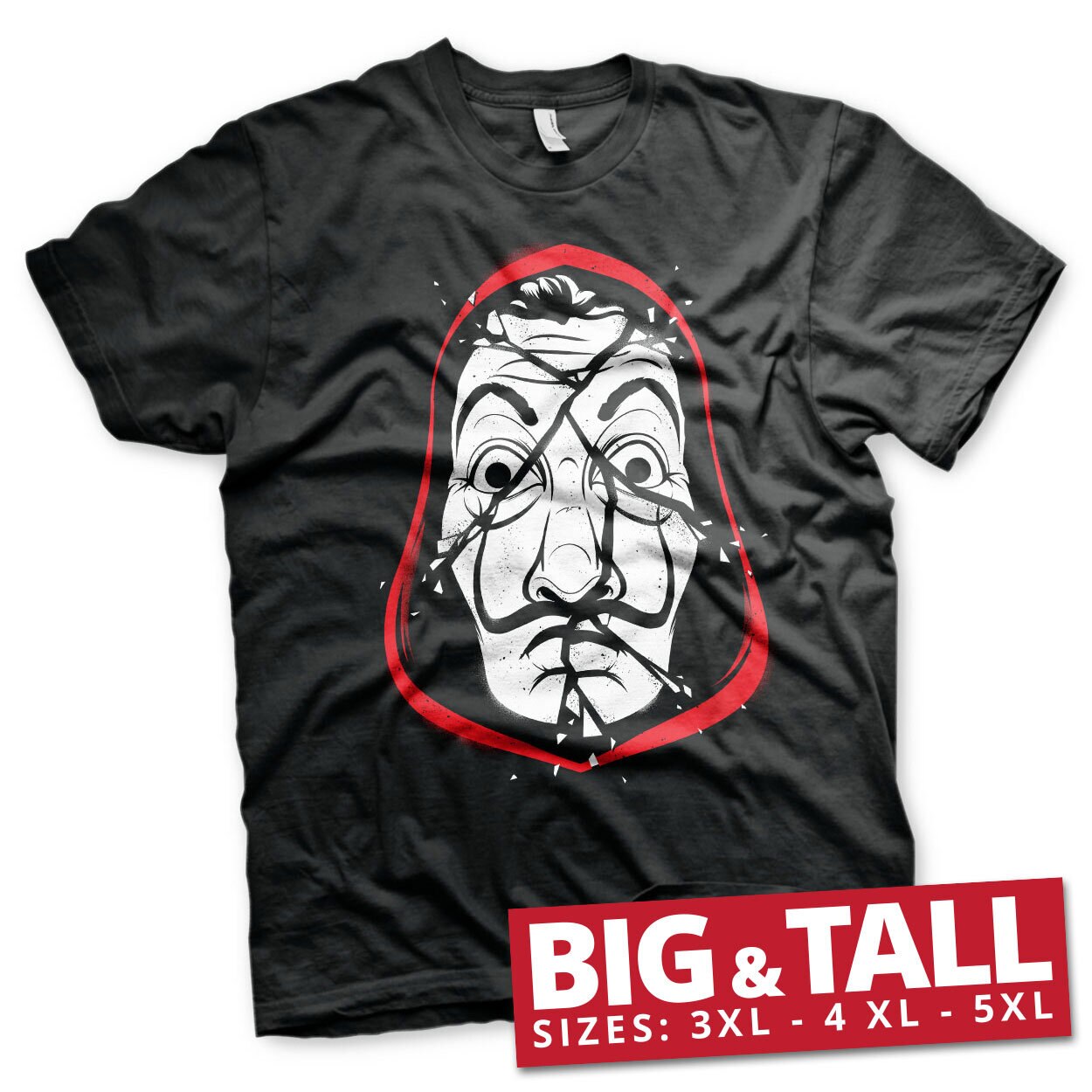 La Casa De Papel Cracked Mask Big & Tall T-Shirt
