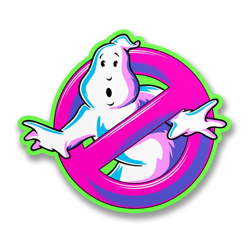 Ghostbusters Neon Logo Sticker
