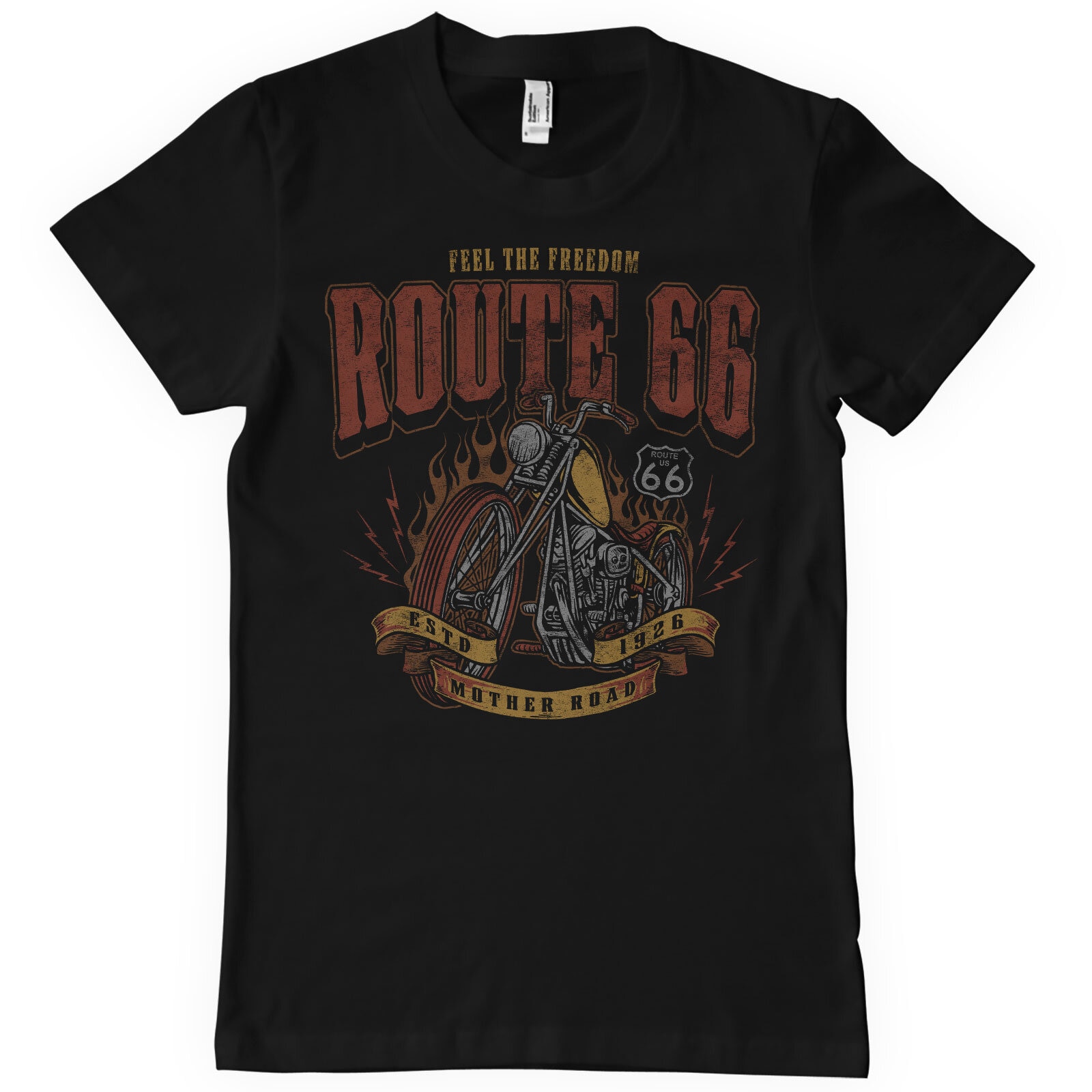 Route 66 - Golden Chopper T-Shirt