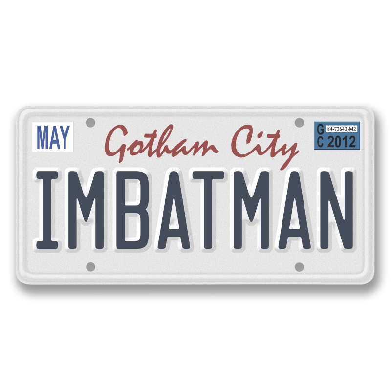 I'm Batman License Plate Sticker